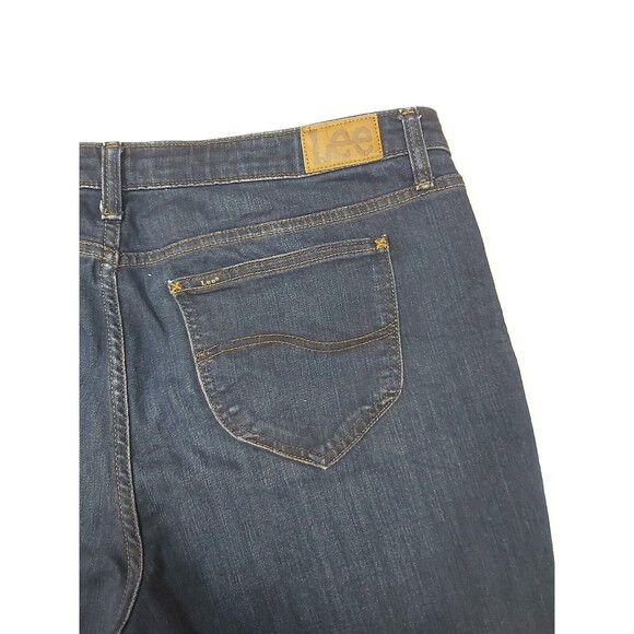 Lee Regular Fit Plus Size 20m Straight Leg Mid Rise Dark Wash Denim Jeans - Picture 8 of 13
